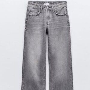 Zara mid rise grey jeans
